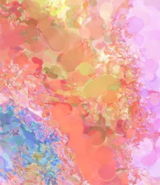 Alkol mürekkebini andıran rahatlatıcı fırça darbelerinin modern resmi. Poster, duvar sanatı, afiş, kart, kitap kapağı veya ambalaj için pastel renkli suluboya resim.