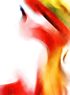 Modern sanat. Renkli çağdaş sanat eserleri. Renkli boya darbeleri. Soyut arkaplanda fırça darbeleri. fırça boyası.