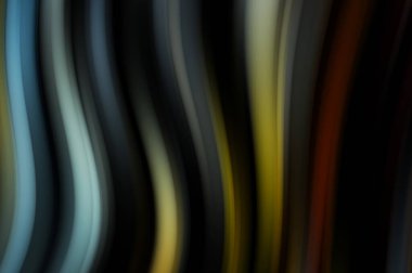 Siyah arka planda renkli düz çizgiler. Sıvı ve sıvı renkli dalgalar karanlıkta akıyor. Duvar kağıdı, afiş, arkaplan, kart, kitap, kapak, poster, afiş, broşür