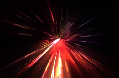 Fütürist mercek patlaması. Parlayan parçacıkları ve çizgileri olan ışık patlaması yıldızı. Güzel soyut ışın arkaplanı.