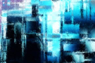 Modern sanat. Renkli çağdaş sanat eserleri. Renkli boya darbeleri. Soyut arkaplanda fırça darbeleri. Fırça boyası. Eşsiz duvar sanatı.