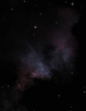 Galaksi uzayındaki yıldız alanı renkli nebula ile. Uzayın derinliklerinin bilim kurgu geçmişi. Ruhsal duvar kağıdı.