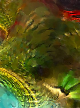 Modern sanat. Renkli çağdaş sanat eserleri. Renkli boya darbeleri. Soyut arkaplanda fırça darbeleri. fırça boyası.