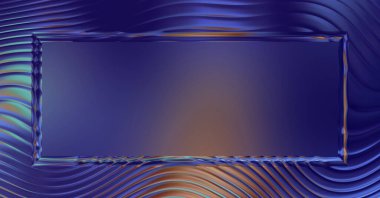 Soyut çerçeveli arkaplan. Renkli, canlı, dalgalı bir duvar kağıdı. Merkezi çerçeveli yaratıcı grafik 2d çizim. Dinamik şekilli modaya uygun sıvı örtüsü.