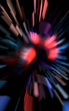 Işık parçacık izleri. Parlayan parçacıkları ve çizgileri olan ışık patlaması yıldızı. Güzel hareketli soyut ışın arkaplanı.