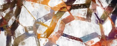 Soyut arkaplanda pürüzlü fırça darbeleri. Fırça boyası. Renkli boya darbeleri. Eşsiz duvar sanatı. Tuvaldeki modern sanat. Renkli çağdaş sanat eserleri. 