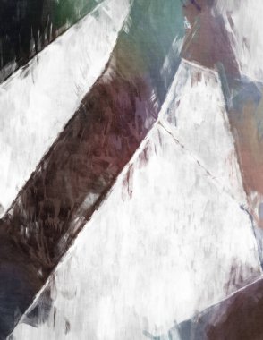 Soyut arkaplanda pürüzlü fırça darbeleri. Fırça boyası. Renkli boya darbeleri. Eşsiz duvar sanatı. Tuvaldeki modern sanat. Renkli çağdaş sanat eserleri. 