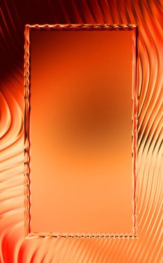 Soyut çerçeveli arkaplan. Renkli, canlı, dalgalı bir duvar kağıdı. Merkezi çerçeveli yaratıcı grafik 2d çizim. Dinamik şekilli modaya uygun sıvı örtüsü.