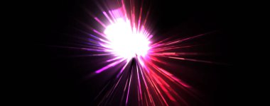 Fütürist mercek patlaması. Parlayan parçacıkları ve çizgileri olan ışık patlaması yıldızı. Güzel soyut ışın arkaplanı.