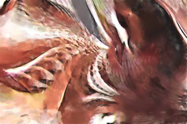 Modern sanat. Renkli çağdaş sanat eserleri. Renkli boya darbeleri. Soyut arkaplanda fırça darbeleri. fırça boyası.