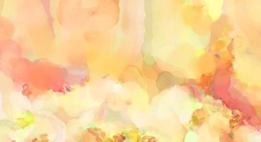 Alkol mürekkebini andıran rahatlatıcı fırça darbelerinin modern resmi. Poster, duvar sanatı, afiş, kart, kitap kapağı veya ambalaj için pastel renkli suluboya resim.