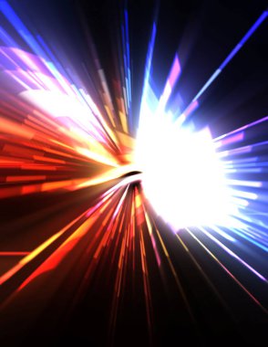 Fütürist mercek patlaması. Parlayan parçacıkları ve çizgileri olan ışık patlaması yıldızı. Güzel soyut ışın arkaplanı.