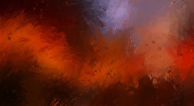 Canlı fırça darbeleriyle boyanmış. Renkli desenli resim. Fırçalanmış duvar kağıdını boya.