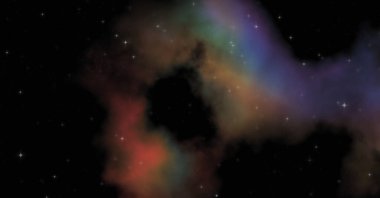 Galaksi uzayındaki yıldız alanı renkli nebula ile. Uzayın derinliklerinin bilim kurgu geçmişi. Ruhsal duvar kağıdı.