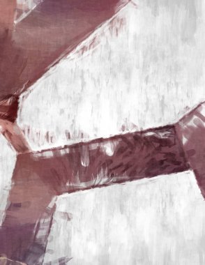 Soyut arkaplanda pürüzlü fırça darbeleri. Fırça boyası. Renkli boya darbeleri. Eşsiz duvar sanatı. Tuvaldeki modern sanat. Renkli çağdaş sanat eserleri. 