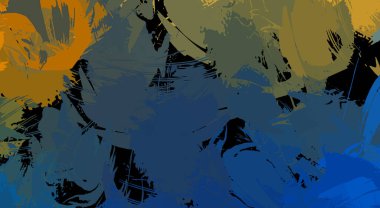 Canlı fırça darbeleriyle boyanmış. Renkli desenli resim. Fırçalanmış duvar kağıdını boya.