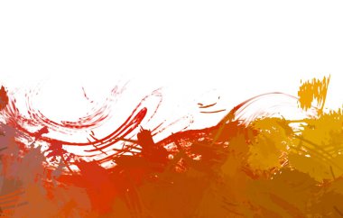 Taranmış Boyalı Soyut Arkaplan. Vahşi kaotik fırça darbeleri. Boya darbeleri. 2D İllüstrasyon. Fırça darbeli resim. 