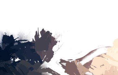 Taranmış Boyalı Soyut Arkaplan. Vahşi kaotik fırça darbeleri. Boya darbeleri. 2D İllüstrasyon. Fırça darbeli resim. 