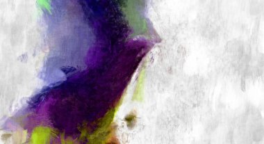 Soyut arkaplanda pürüzlü fırça darbeleri. Fırça boyası. Renkli boya darbeleri. Eşsiz duvar sanatı. Tuvaldeki modern sanat. Renkli çağdaş sanat eserleri. 