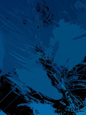 Vahşi fırça darbeleriyle yaratıcı soyut resim. Artistik fırça darbeleriyle donatılmış. Renkli ve canlı bir tasvir. Boyalı sanat.