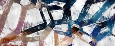 Soyut arkaplanda pürüzlü fırça darbeleri. Fırça boyası. Renkli boya darbeleri. Eşsiz duvar sanatı. Tuvaldeki modern sanat. Renkli çağdaş sanat eserleri. 