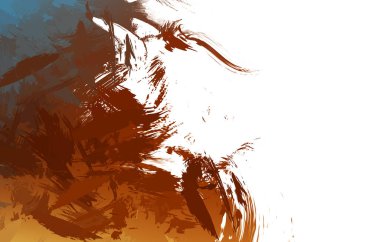 Duvar sanatı Eşsiz ve yaratıcı illüstrasyon. Fırça darbesi ile boyanmış. Renkli fırça darbelerinin soyut arkaplanı. Fırçalanmış canlı duvar kâğıdı. Boyalı sanatsal yaratım.