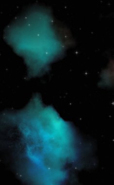 Galaksi uzayındaki yıldız alanı renkli nebula ile. Uzayın derinliklerinin bilim kurgu geçmişi. Ruhsal duvar kağıdı.