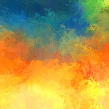 Duvar sanatı Eşsiz ve yaratıcı illüstrasyon. Fırça darbesi ile boyanmış. Renkli fırça darbelerinin soyut arkaplanı. Fırçalanmış canlı duvar kâğıdı. Boyalı sanatsal yaratım.