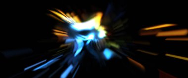 Işık parçacık izleri. Parlayan parçacıkları ve çizgileri olan ışık patlaması yıldızı. Güzel hareketli soyut ışın arkaplanı.