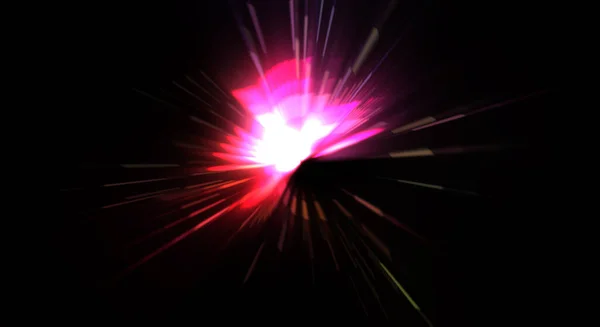Una Llamarada Futurista Estrella Explosión Luz Con Partículas Líneas Brillantes — Foto de Stock