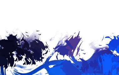 Taranmış Boyalı Soyut Arkaplan. Vahşi kaotik fırça darbeleri. Boya darbeleri. 2D İllüstrasyon. Fırça darbeli resim. 