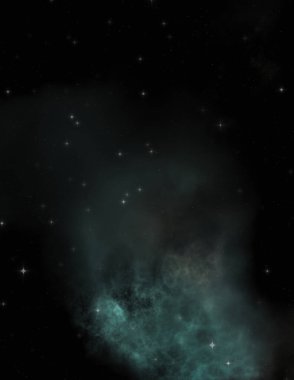 Galaksi uzayındaki yıldız alanı renkli nebula ile. Uzayın derinliklerinin bilim kurgu geçmişi. Ruhsal duvar kağıdı.