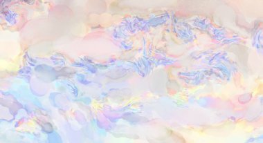 Yumuşak suluboya duvar kağıdı. Hafifçe fırçalanmış renkleri olan sanatsal bir resim. Pastel renkler arkaplana dokunmuş. Soyut duvar sanatı..