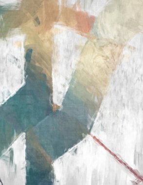 Soyut arkaplanda pürüzlü fırça darbeleri. Fırça boyası. Renkli boya darbeleri. Eşsiz duvar sanatı. Tuvaldeki modern sanat. Renkli çağdaş sanat eserleri. 