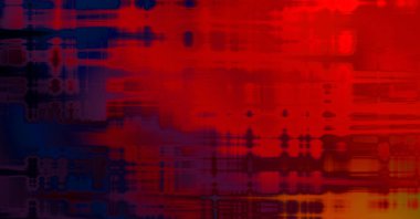 Soyut arkaplan. Yaşlanmış grunge dokusunda geometrik elementler. Farklı renk desenli grafiksel illüstrasyon.