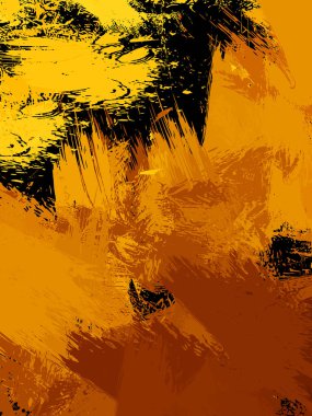 Vahşi fırça darbeleriyle yaratıcı soyut resim. Artistik fırça darbeleriyle donatılmış. Renkli ve canlı bir tasvir. Boyalı sanat.