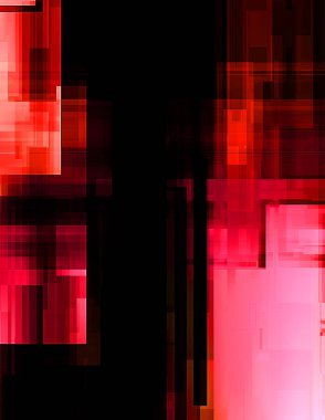 Renkli ve canlı geometrik şekiller katmanları var. Bir teknoloji planının dijital illüstrasyonu. Gelecekçi tasarım şablonu.