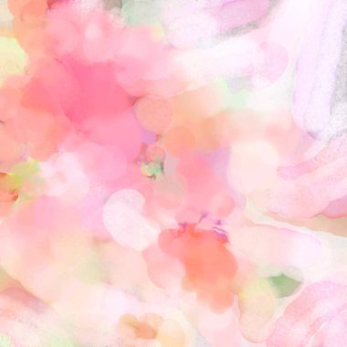 Yumuşak suluboya duvar kağıdı. Hafifçe fırçalanmış renkleri olan sanatsal bir resim. Pastel renkler arkaplana dokunmuş. Soyut duvar sanatı..