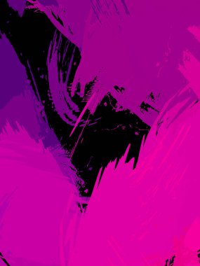 Vahşi fırça darbeleriyle yaratıcı soyut resim. Artistik fırça darbeleriyle donatılmış. Renkli ve canlı bir tasvir. Boyalı sanat.