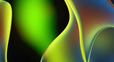 Soyut arkaplan. Değişken renk değişim dalgaları, dinamik hareketlerle. Işık dalgalarının neon renkli soyut tasarımı. Duvar kağıdı, afiş, arkaplan, kart, kitap illüstrasyonu, web sitesi.