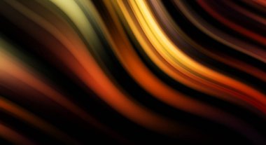 Siyah arka planda renkli düz çizgiler. Sıvı ve sıvı renkli dalgalar karanlıkta akıyor. Duvar kağıdı, afiş, arkaplan, kart, kitap, kapak, poster, afiş, broşür