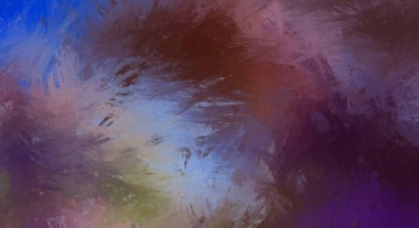 Canlı fırça darbeleriyle boyanmış. Renkli desenli resim. Fırçalanmış duvar kağıdını boya.