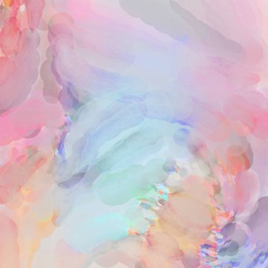 Yumuşak suluboya duvar kağıdı. Hafifçe fırçalanmış renkleri olan sanatsal bir resim. Pastel renkler arkaplana dokunmuş. Soyut duvar sanatı..