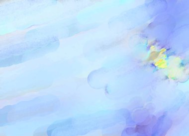 Pastel renklerde suluboya resim. Poster, duvar sanatı, afiş, kart, kitap kapağı ya da ambalaj için rahatlatıcı kompozisyonun yumuşak renkli çizimi. Modern fırça darbeleri resim.