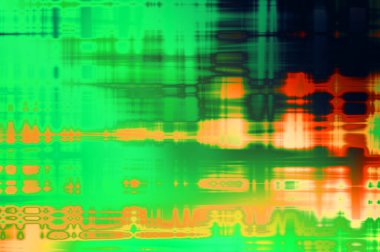 Soyut arkaplan. Yaşlanmış grunge dokusunda geometrik elementler. Farklı renk desenli grafiksel illüstrasyon.