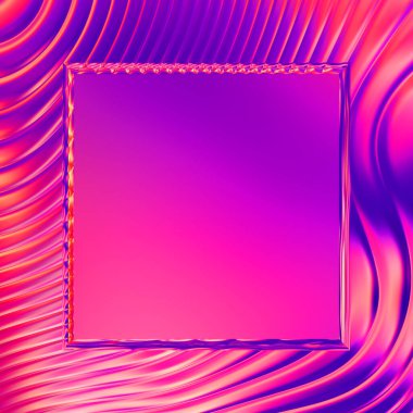 Soyut çerçeveli arkaplan. Renkli, canlı, dalgalı bir duvar kağıdı. Merkezi çerçeveli yaratıcı grafik 2d çizim. Dinamik şekilli modaya uygun sıvı örtüsü.