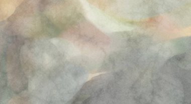 Pastel renklerde suluboya resim. Poster, duvar sanatı, afiş, kart, kitap kapağı ya da ambalaj için rahatlatıcı kompozisyonun yumuşak renkli çizimi. Modern fırça darbeleri resim.