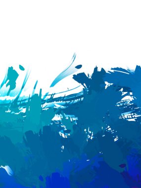 Taranmış Boyalı Soyut Arkaplan. Vahşi kaotik fırça darbeleri. Boya darbeleri. 2D İllüstrasyon. Fırça darbeli resim. 