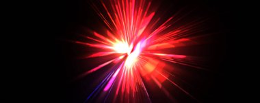 Fütürist mercek patlaması. Parlayan parçacıkları ve çizgileri olan ışık patlaması yıldızı. Güzel soyut ışın arkaplanı.