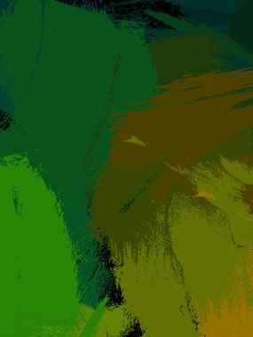 Vahşi fırça darbeleriyle yaratıcı soyut resim. Artistik fırça darbeleriyle donatılmış. Renkli ve canlı bir tasvir. Boyalı sanat.